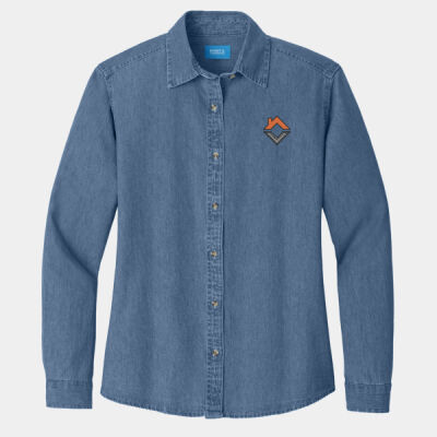 VCT Embroidered  - Ladies Long Sleeve Value Denim Shirt Thumbnail