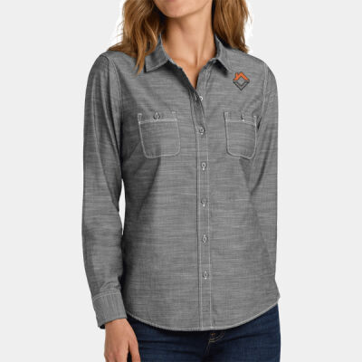 VCT Embroidered  - Ladies Slub Chambray Shirt Thumbnail