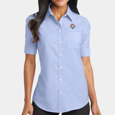 VCT Embroidered  - Ladies Short Sleeve SuperPro &#153; Oxford Shirt Thumbnail