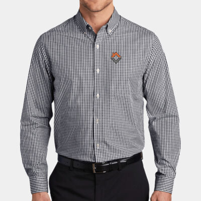 VCT Embroidered  - Broadcloth Gingham Easy Care Shirt Thumbnail