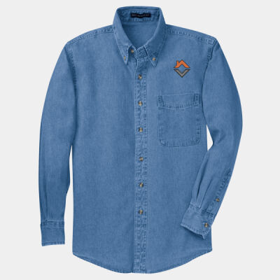 VCT Embroidered  - Tall Long Sleeve Denim Shirt Thumbnail