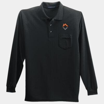 VCT Embroidered  - Long Sleeve Silk Touch&#153; Polo with Pocket Thumbnail